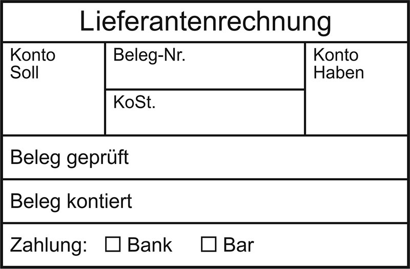 Tabellenstempel Trodat Professional 5274 (alt 5207) mit Lagertext "Lieferantenrechnung"
