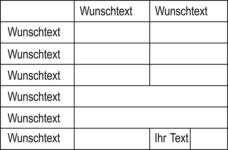 Tabellenstempel Trodat Professional 5274 (alt 5207) mit Wunschtext Variante 2 