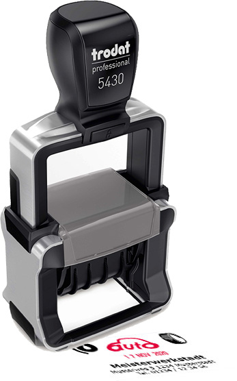 Datumstempel mit Text Trodat Professional 5430 MCI 4.0 (mehrfarbiger Abdruck)