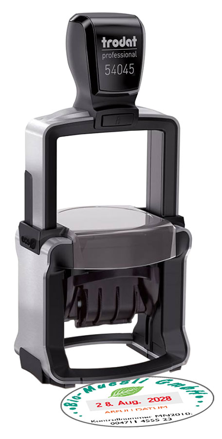 Trodat Professional 54045 Datumstempel Text MCI oval 40x30mm (mehrfarbiger Abdruck)